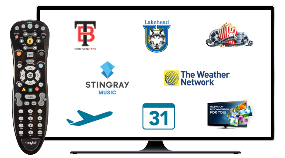 TV with Interactive App logos